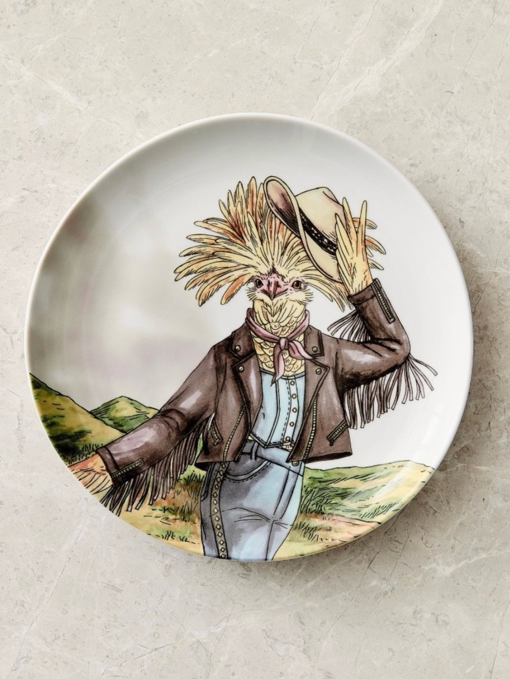 dapper animal west elm western chicken plate